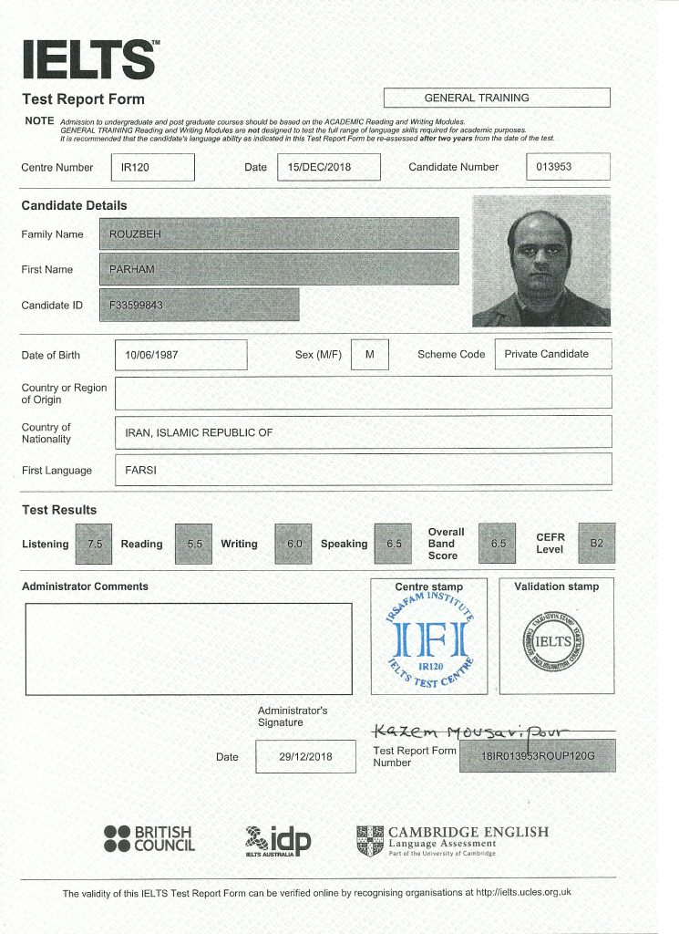 مدرک IELTS